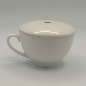 Tea Forte Tea Cup‎ White Ceramic Lidded Steeping Mug